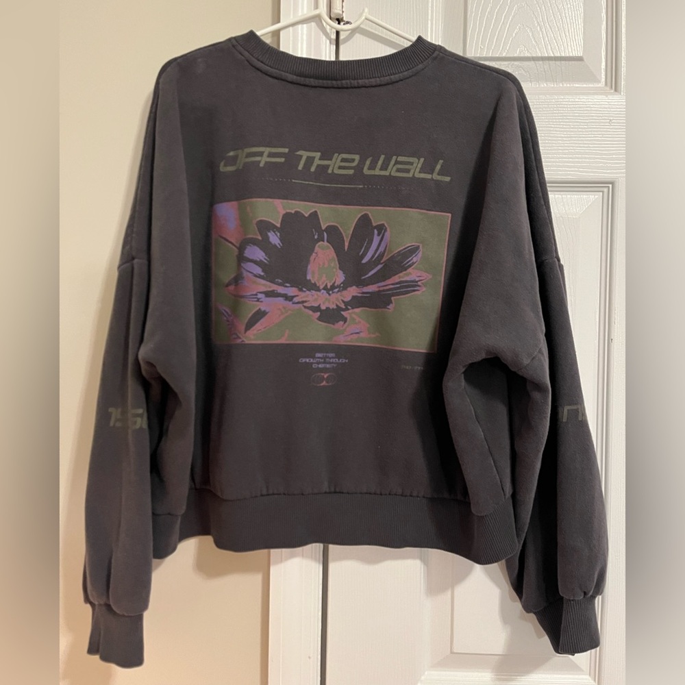 Vans Charcoal Grey Floral Sweatshirt Women’s